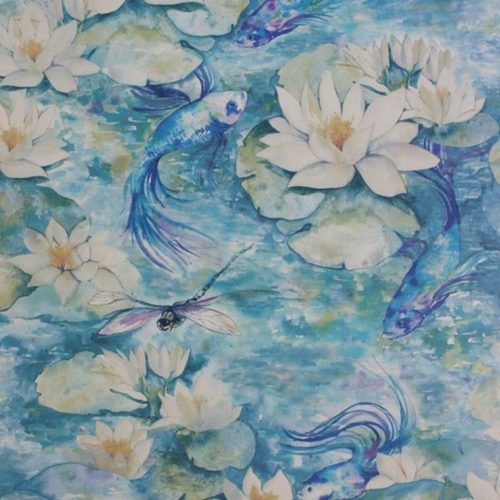 Water Lily Azure Blue W7148-01